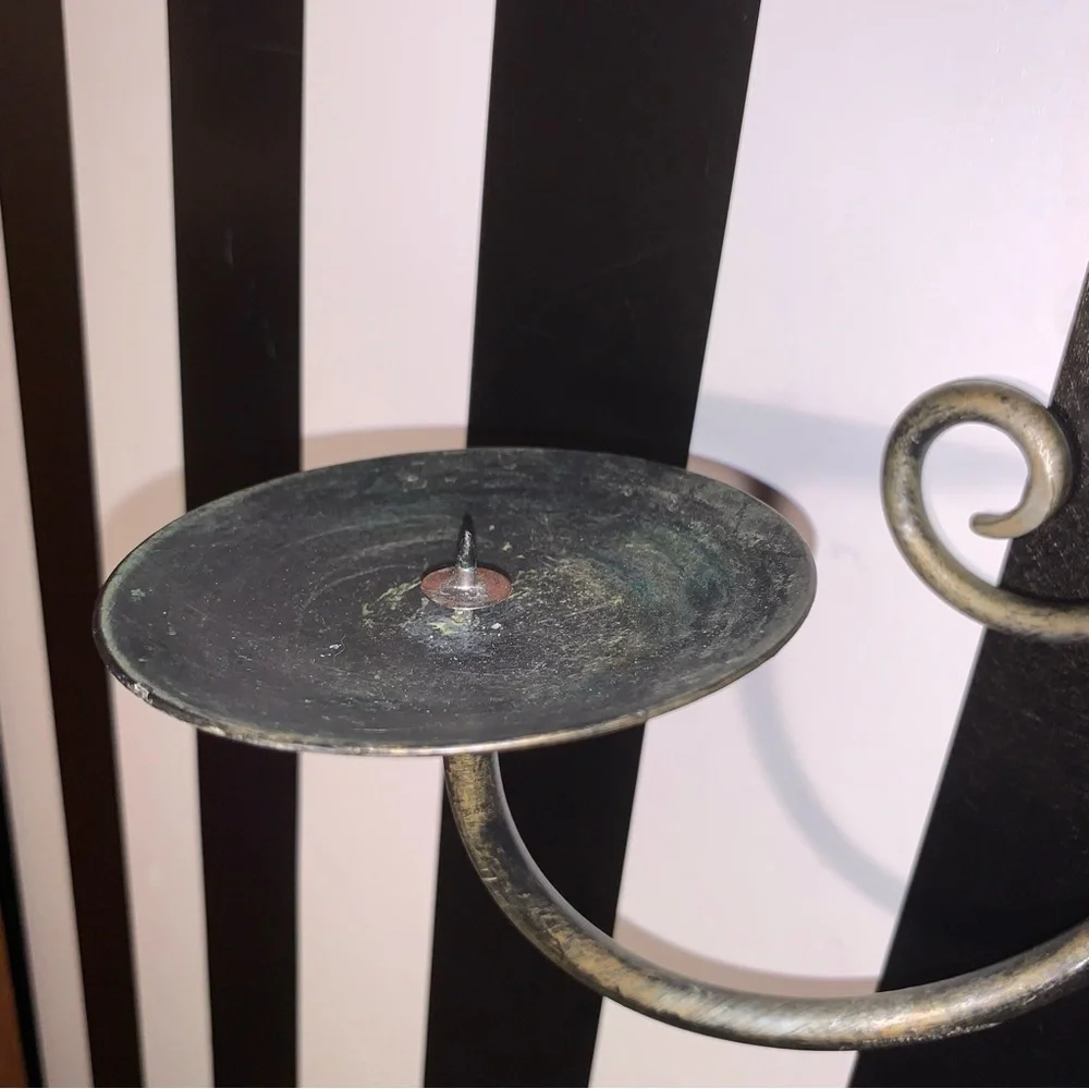 90s Y2K Era Metal Peacock Feather Wall Art Large Candle Holder Pier 1 Imports